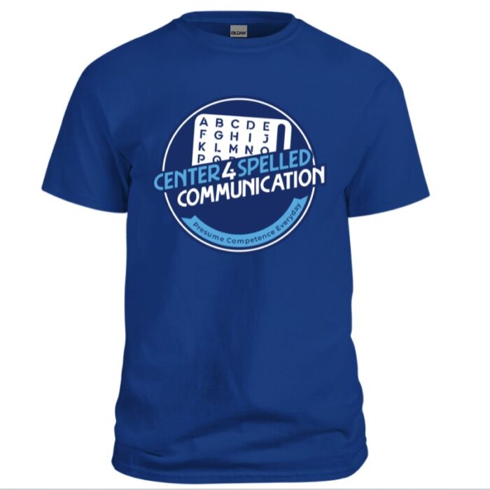 Center 4 Spelled Communication Logo Tee – Blue